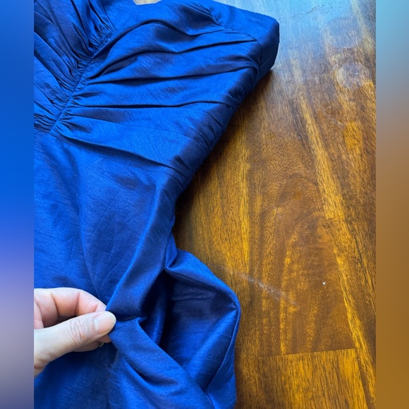 Alfred Sung prom ball formal dress royal blue strapless mini size 8 pockets - Picture 3 of 10